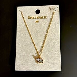 World, market mother of pearl elephant necklace NWT